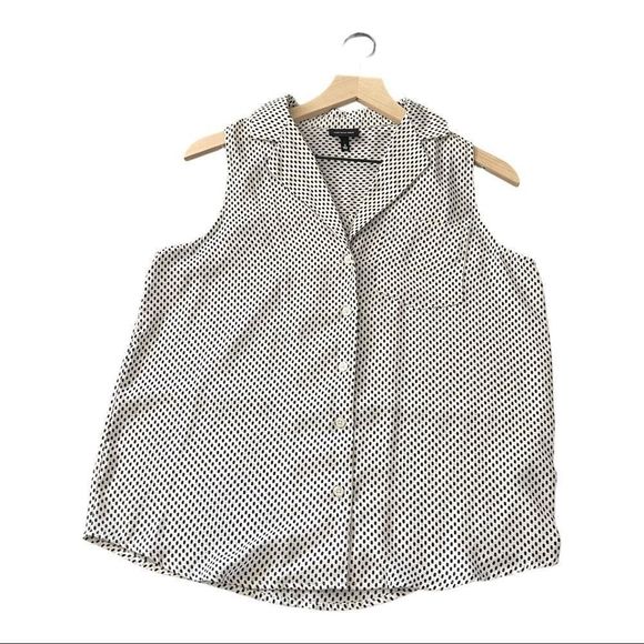 Who What Wear Tops - Who What Wear WhiteBlack Polka Dot Workwear Blouse